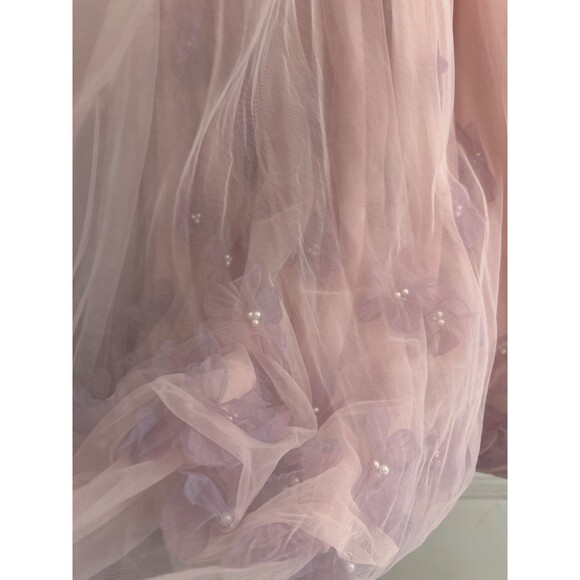 Anthropologie Women’s Blossom Bubble Flower Applique Tulle Midi Skirt size L NWT - Picture 9 of 11
